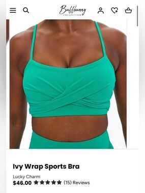 Buffbunny Ivy Wrap bra Lucky Charm Large 🍀